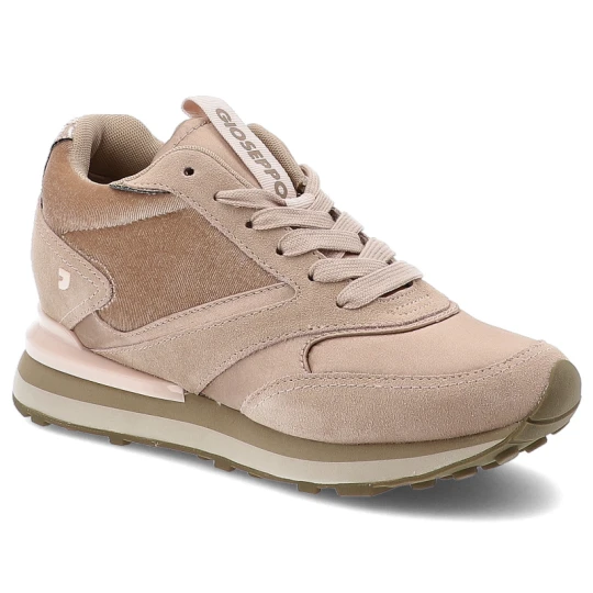 Zdjęcie produktu Sneakersy damskie Gioseppo, ze skóry naturalnej na platformie z okrągłym noskiem i sznurowane, beżowe, Landfall-77024 Hot Potatoes