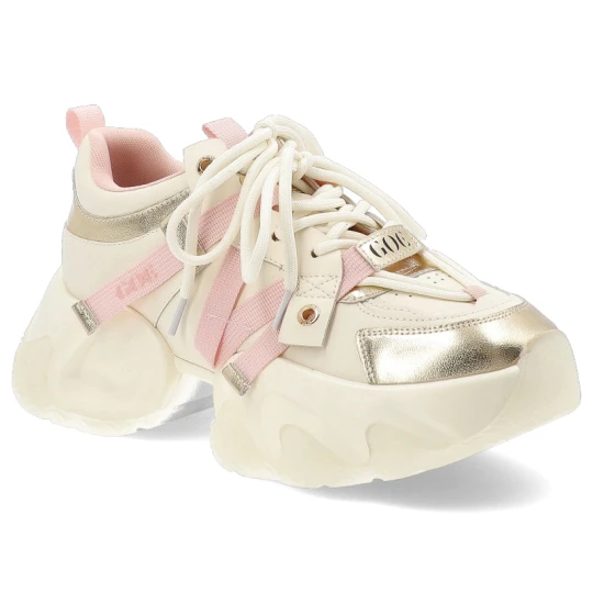 Zdjęcie produktu Beżowe Sneakersy GOE Modne Obuwie Damskie Na Solidnej Podeszwie