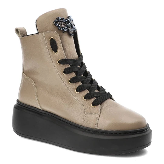 Zdjęcie produktu Beżowe Sneakersy Karino Damskie Buty Jesienne