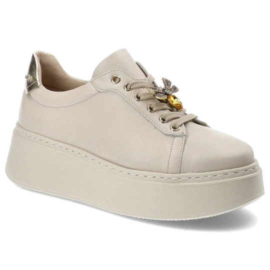 Zdjęcie produktu Beżowe Sneakersy Karino Modne Obuwie Damskie