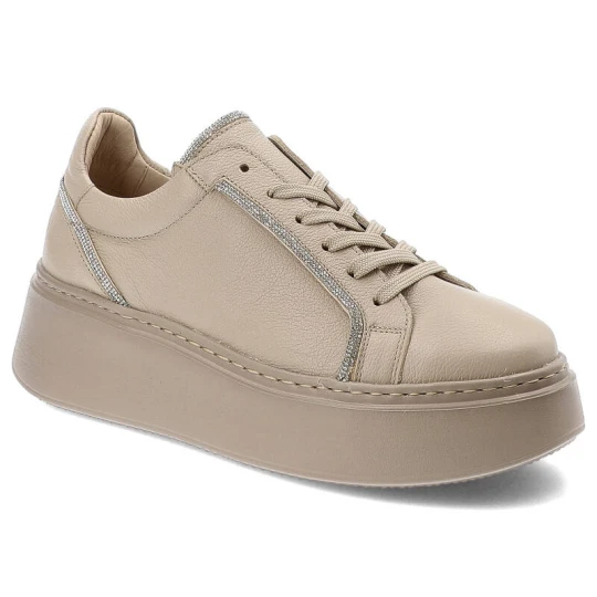 Zdjęcie produktu Beżowe Sneakersy Karino Modne Obuwie Damskie