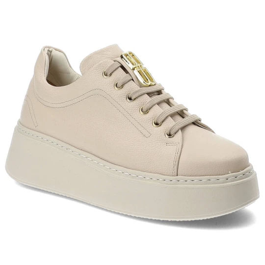 Zdjęcie produktu Beżowe Sneakersy Karino Modne Półbuty Damskie