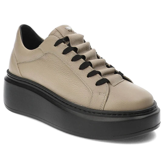 Zdjęcie produktu Beżowe Sneakersy Karino Modne Skórzane Buty