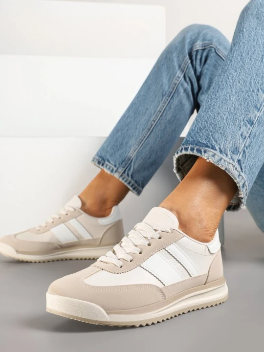 Zdjęcie produktu Beżowe Sneakersy Klasyczne Tenisówki z Przeszyciami Kelluria Seastar