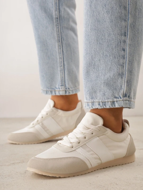 Zdjęcie produktu Beżowe Sneakersy Kultowe Tenisówki z Marszczeniem przy Pięcie Rhodophine Ideal