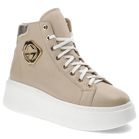 Zdjęcie produktu Beżowe Sneakersy Lemar Modne Buty Damskie