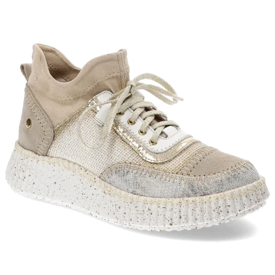 Zdjęcie produktu Beżowe Sneakersy Maciejka Eleganckie Sportowe Obuwie Damskie