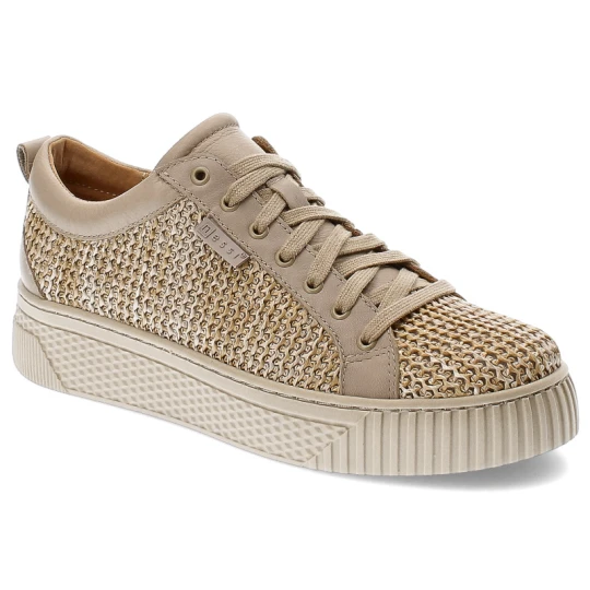 Zdjęcie produktu Beżowe Sneakersy Nessi Modne Obuwie Damskie