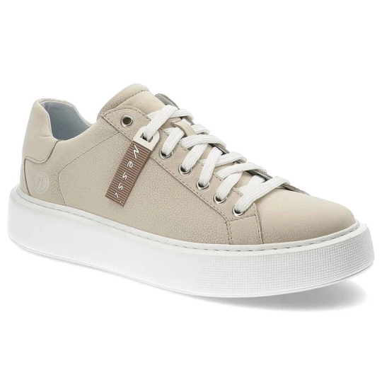 Zdjęcie produktu Beżowe Sneakersy Nessi Skórzane Półbuty Damskie