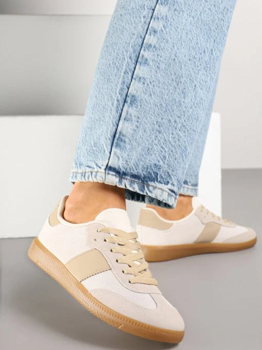 Zdjęcie produktu Beżowe Sneakersy Retro w Stylu Klasycznych Tenisówek Tanonea Ideal