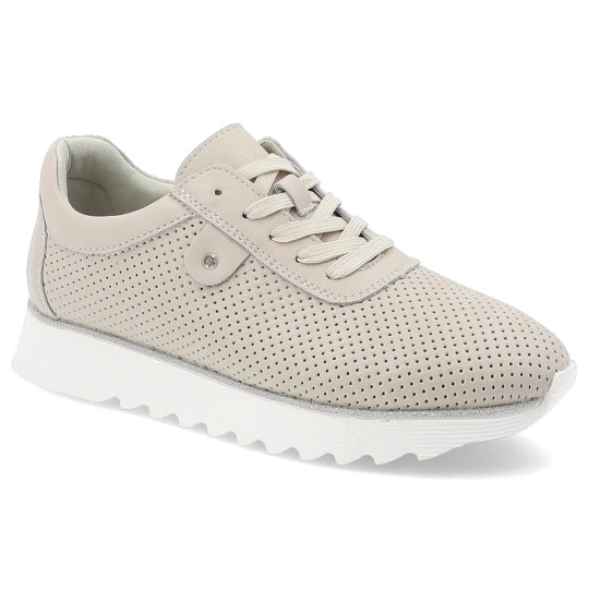 Zdjęcie produktu Beżowe Sneakersy S.Barski Płaskie Obuwie Damskie