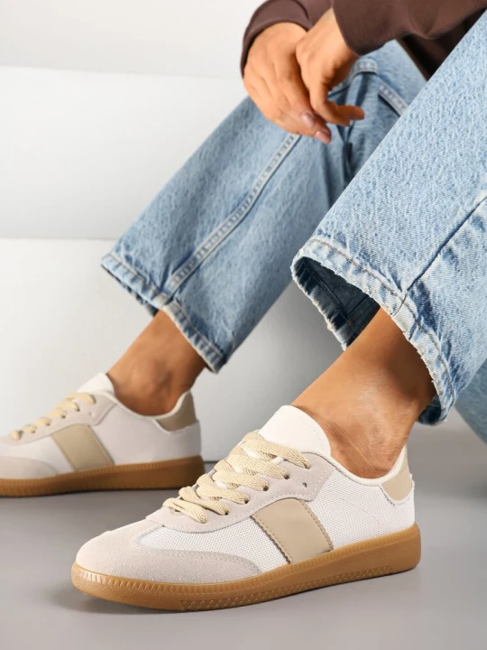 Zdjęcie produktu Beżowe Sneakersy Tenisówki w Kultowym Stylu Neolithaen Ideal