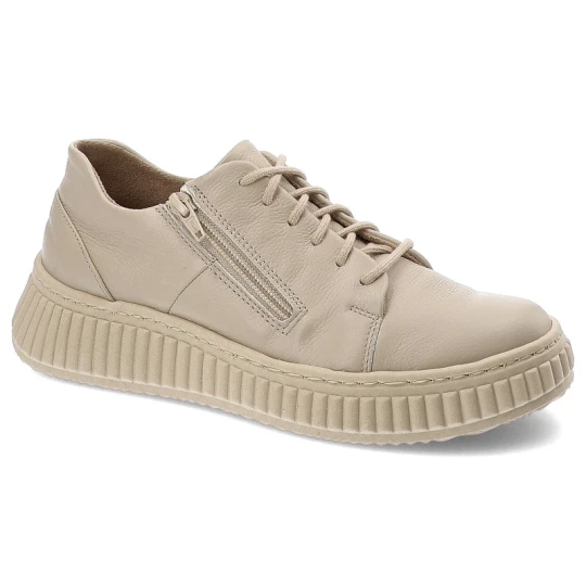 Zdjęcie produktu Beżowe Sneakersy Wasak Skórzane Obuwie Damskie Na Stopy Wrażliwe