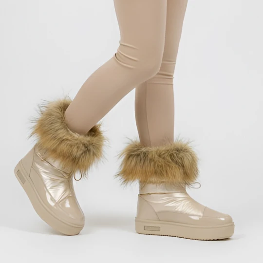 Zdjęcie produktu Beżowe Śniegowce Big Star Damskie Zimowe Buty