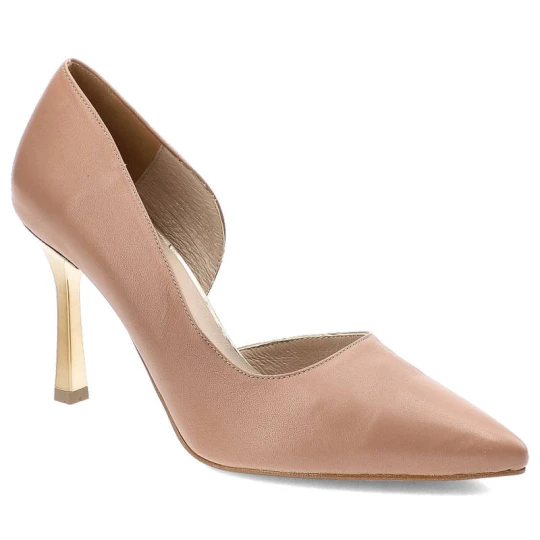 Zdjęcie produktu Beżowe Szpilki Karino Eleganckie Skórzane Buty