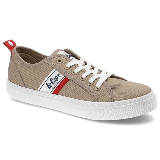 Zdjęcie produktu Trampki damskie Lee Cooper, tekstylna cholewka o lekkiej i trwałej konstrukcji klasyczne sznurowanie gumowa podeszwa, różowe, LCW-22-31-0831L beżowy