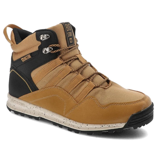 Zdjęcie produktu Trekkingi męskie Big Star, z materiału tekstylnego z wysoką cholewką klasycznym sznurowaniemocieplanym wnętrzem, camel, KK174373 802 beżowy
