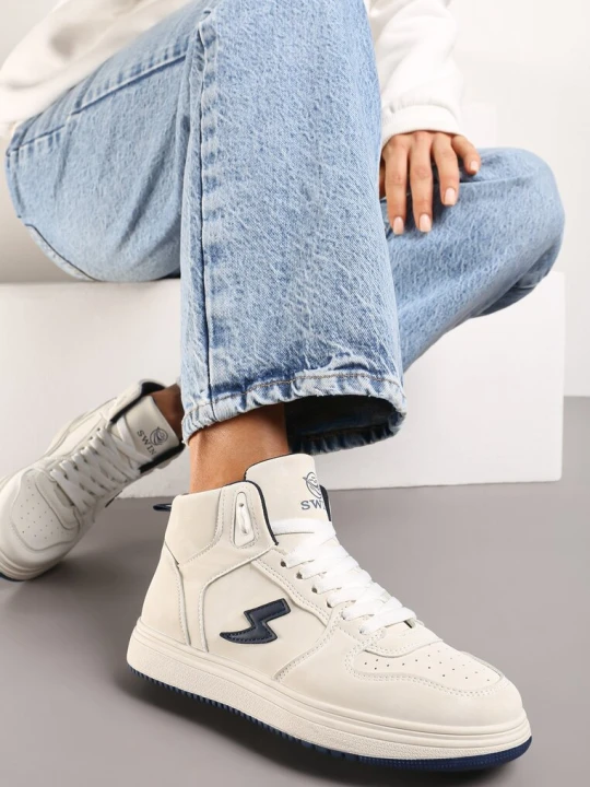 Zdjęcie produktu Beżowo-Granatowe Sneakersy Aura