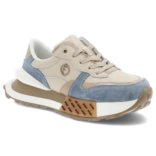 Zdjęcie produktu Beżowo-Niebieskie Sneakersy Filippo Stylowe Obuwie Damskie