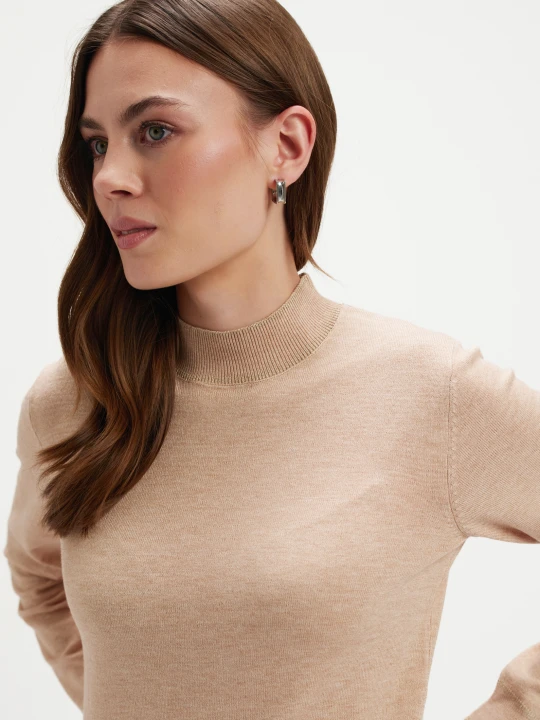 Zdjęcie produktu Beżowy basicowy sweter TOP SECRET