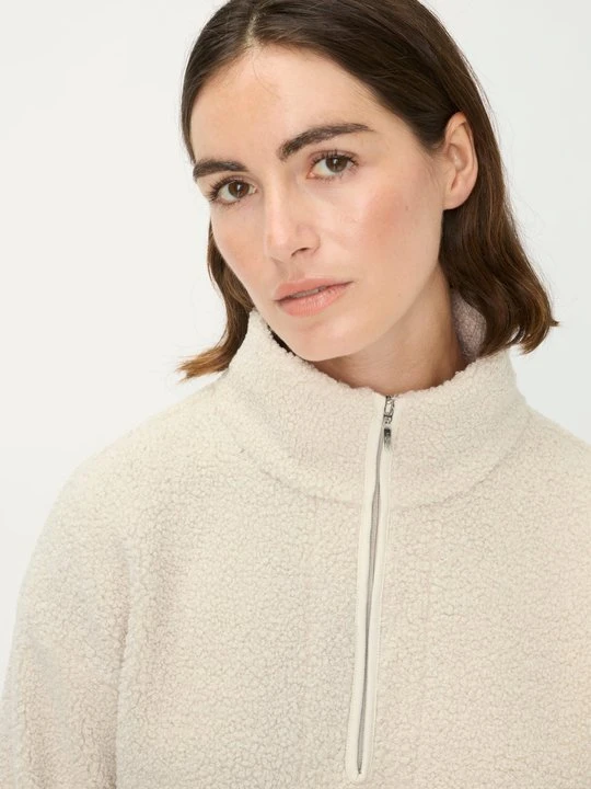 Zdjęcie produktu Beżowy polar damski z fakturą boucle – Urban Wild Olsen