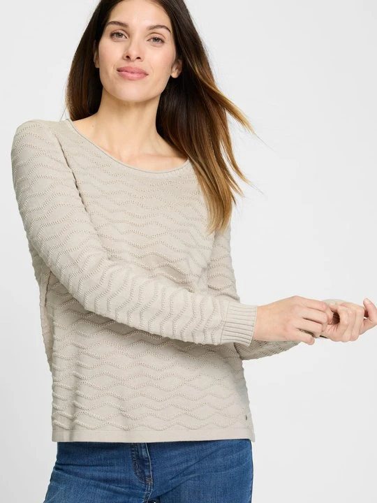 Zdjęcie produktu Beżowy sweter damski Henny z fakturą – Neo Comfort Olsen