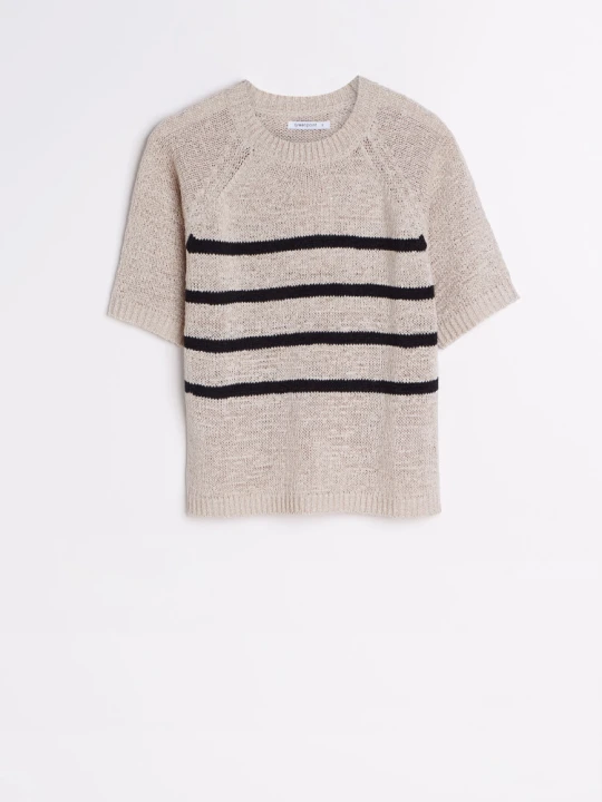 Zdjęcie produktu Beżowy sweter z rękawem do łokcia Greenpoint