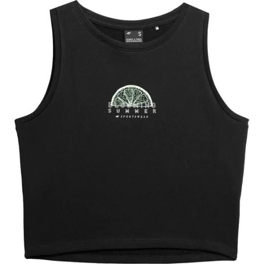 Zdjęcie produktu Bezrękawnik, crop-top damski 4FSS23TTSHF570 4F Czarny