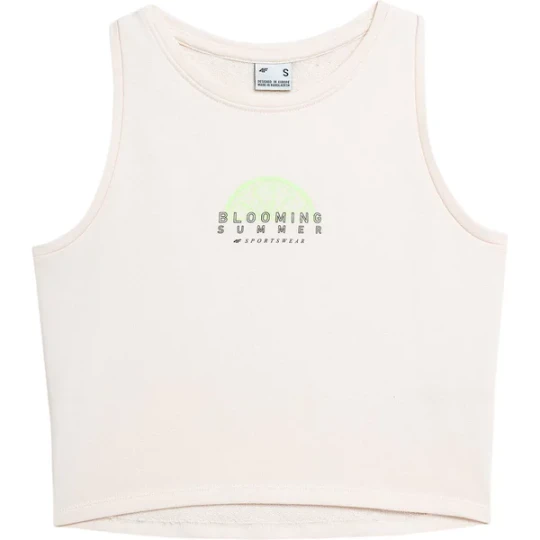 Zdjęcie produktu Bezrękawnik, crop-top damski 4FSS23TTSHF570 4F Beżowy
