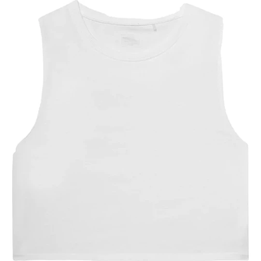 Zdjęcie produktu Bezrękawnik, crop top damski 4FWSS24TSLEF071 4F Biały