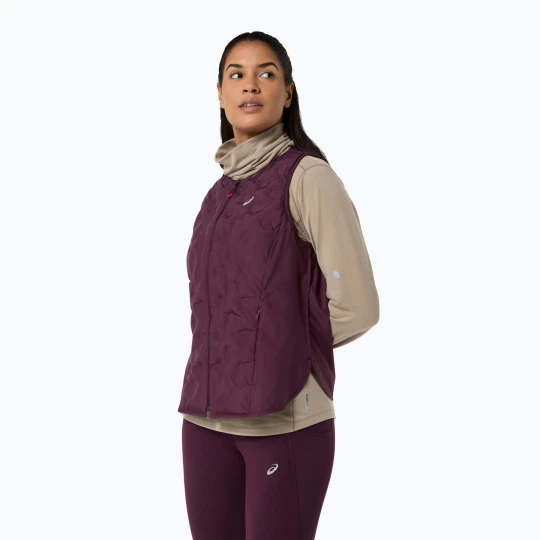 Zdjęcie produktu Bezrękawnik do biegania damski Asics Nagino Run Padded Gilet dark aubergine Bordowy