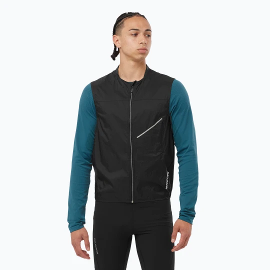 Zdjęcie produktu Bezrękawnik do biegania męski Salomon Sense Aero Wind deep black