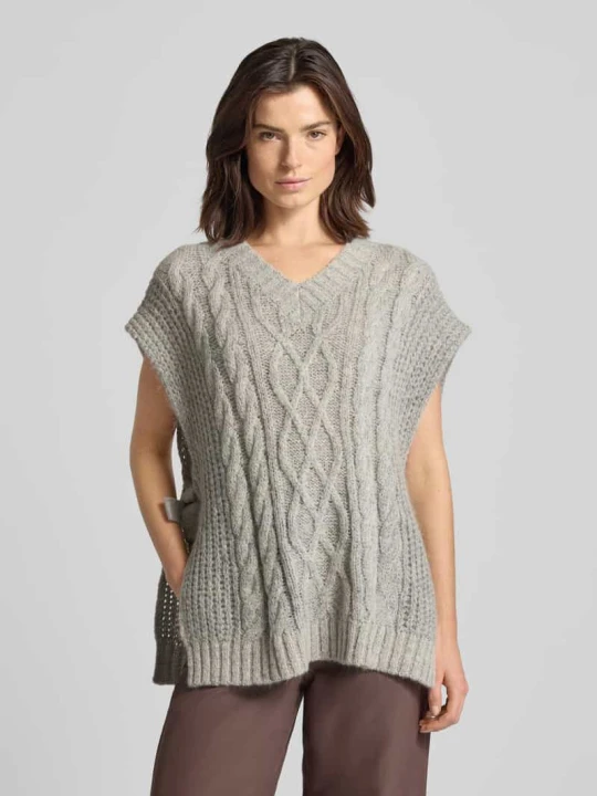 Zdjęcie produktu Bezrękawnik o kroju oversized z dekoltem w serek Scotch & Soda Jasnoszary