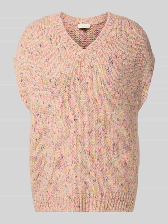 Zdjęcie produktu Bezrękawnik o kroju oversized z domieszką bawełny milano italy Różowawy