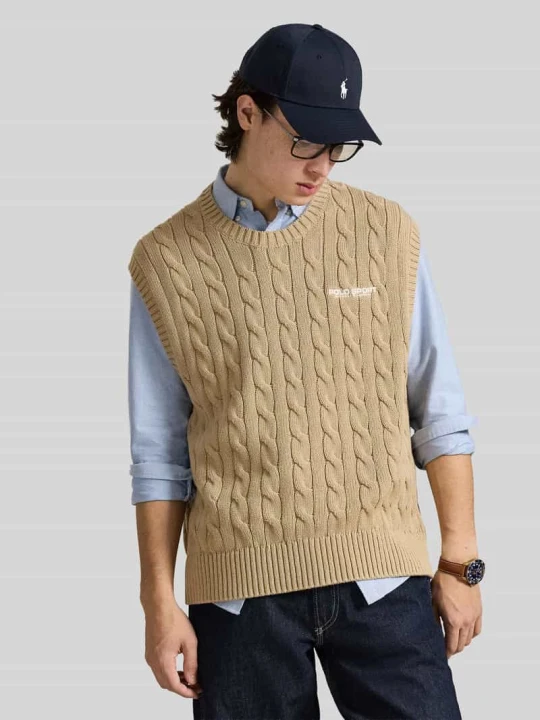 Zdjęcie produktu Bezrękawnik o kroju regular fit z czystej bawełny Polo Ralph Lauren Beżowy