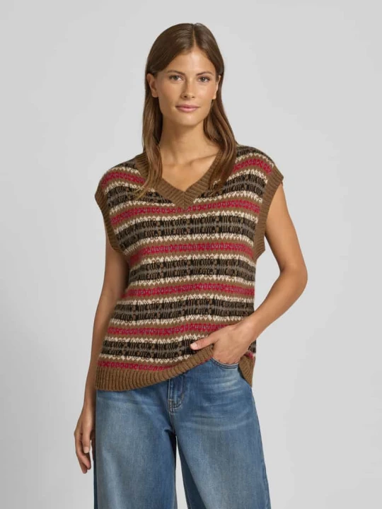Zdjęcie produktu Bezrękawnik o kroju regular fit z czystej wełny z alpaki Weekend Max Mara Camel
