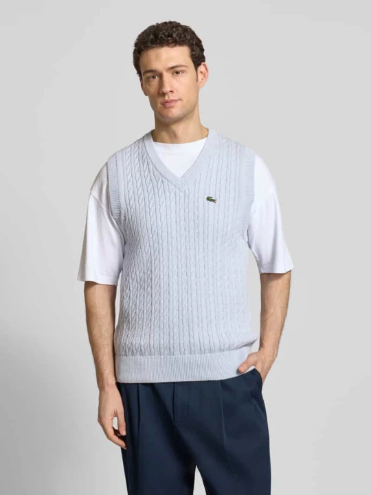 Zdjęcie produktu Bezrękawnik o kroju regular fit z mieszanki bawełny Lacoste Jasnoniebieski