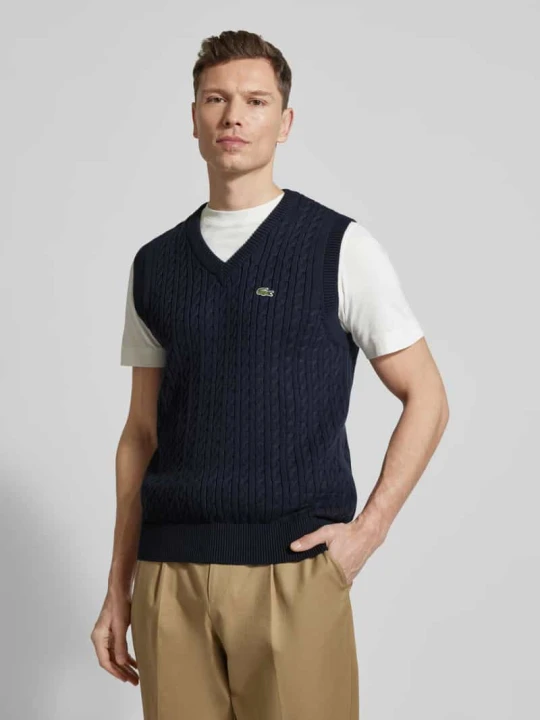 Zdjęcie produktu Bezrękawnik o kroju regular fit z mieszanki bawełny Lacoste Ciemnoniebieski