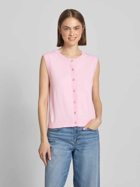 Zdjęcie produktu Bezrękawnik o kroju regular fit z mieszanki wiskozy model 'ORINA' Pieces Różowy