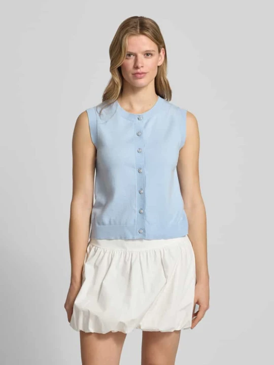 Zdjęcie produktu Bezrękawnik o kroju regular fit z mieszanki wiskozy model 'ORINA' Pieces Jasnoniebieski