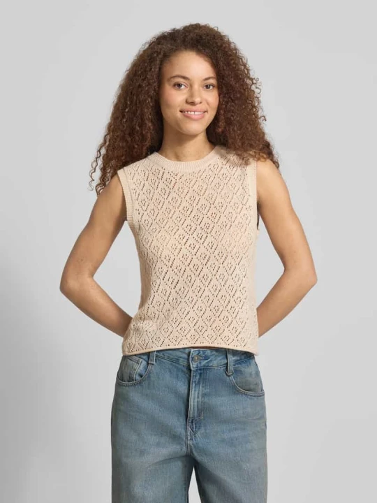 Zdjęcie produktu Bezrękawnik o kroju regular fit z okrągłym dekoltem model 'SUNNY' Only Écru