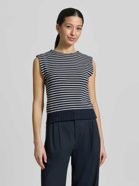Zdjęcie produktu Bezrękawnik o kroju regular fit z wzorem na całej powierzchni Model 'JANDA' Weekend Max Mara Granatowy