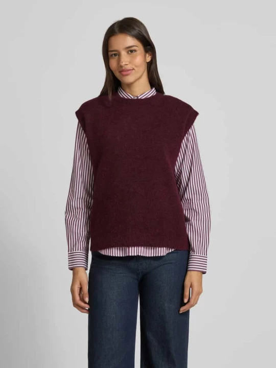 Zdjęcie produktu Bezrękawnik o kroju relaxed fit z mieszanki wełny model ‘LULU’ Selected Śliwkowy