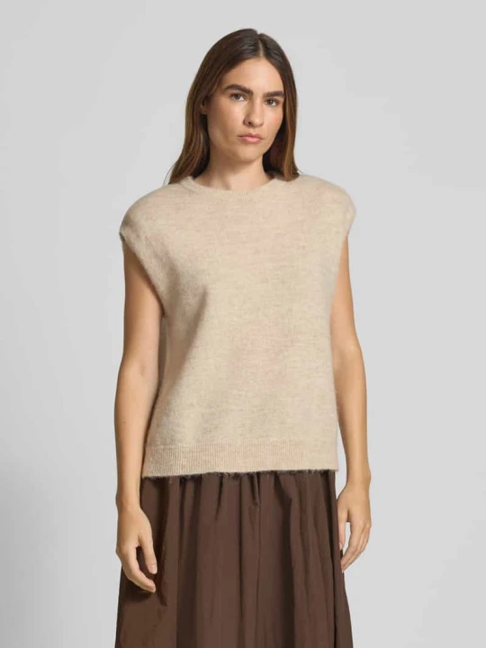 Zdjęcie produktu Bezrękawnik o kroju relaxed fit z mieszanki wełny model ‘LULU’ Selected Złamany biały