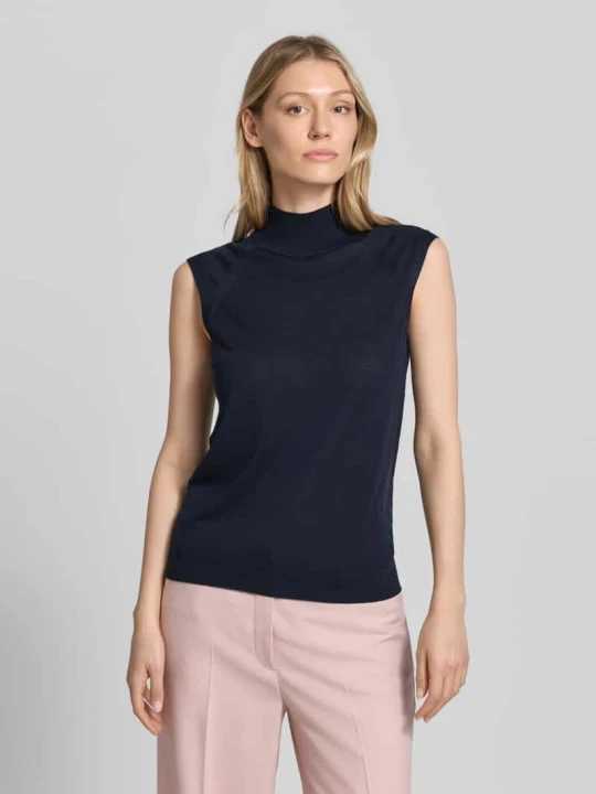 Zdjęcie produktu Bezrękawnik o kroju slim fit z czystej żywej wełny model 'FIPINI' Boss Granatowy