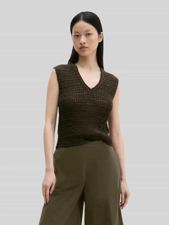 Zdjęcie produktu Bezrękawnik o kroju slim fit z mieszanki bawełny Marc O'Polo Średniobrązowy