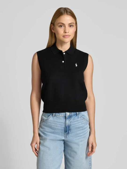 Zdjęcie produktu Bezrękawnik o kroju slim fit z mieszanki bawełny Polo Ralph Lauren Czarny