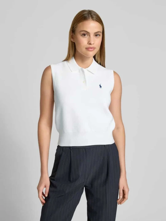 Zdjęcie produktu Bezrękawnik o kroju slim fit z mieszanki bawełny Polo Ralph Lauren Biały
