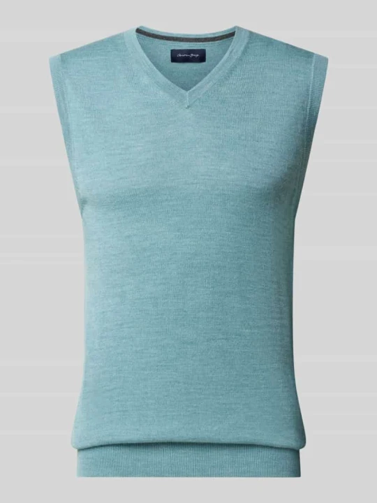 Zdjęcie produktu Bezrękawnik o kroju slim fit z mieszanki bawełny z dekoltem w serek Christian Berg