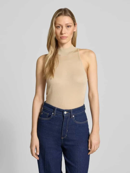 Zdjęcie produktu Bezrękawnik o kroju slim fit z mieszanki lyocellu i żywej wełny model 'FARGHERITA' Boss Beżowy